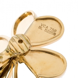 Pre Owned Van Cleef & Arpels Frivole Diamond 18k Yellow Gold Large Clip On Stud Earrings