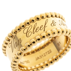 Pre Owned دبلة فان كليف آند اربلز ذهب أصفر عيار 18 برلي مقاس 51