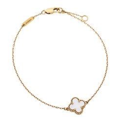 Pre Owned Van Cleef & Arpels Sweet Alhambra Mother of Pearl 18K Yellow Gold Bracelet