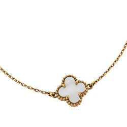 Pre Owned Van Cleef & Arpels Sweet Alhambra Mother of Pearl 18K Yellow Gold Bracelet