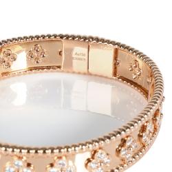 Pre Owned Van Cleef & Arpels Perlee Clover 18K Rose Gold Diamond Bracelet