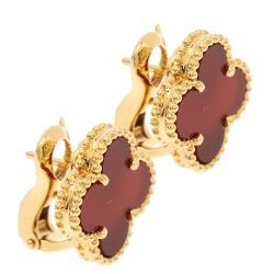 مملوكة مسبقًا أقراط فان كليف أند أربلز فينتدج ألهامبرا كارنيليان ذهب أصفر عيار 18