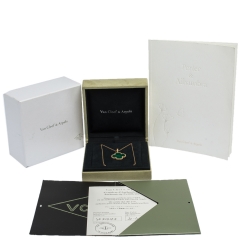 مملوكة مسبقًا Van Cleef & Arpels Magic Alhambra Malachite 18K Yellow Gold Pendant Necklace