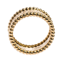 مملوكة مسبقًا Van Cleef & Arpels Perlee Signature 18K Yellow Gold Band Ring Size 53