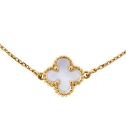 Pre Owned سوار فان كليف آند اربلز "سويت ألهامبرا" صدف و ذهب أصفر عيار 18