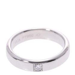 Pre Owned Van Cleef & Arpels 1 Diamond Platinum Wedding Ring Size 47