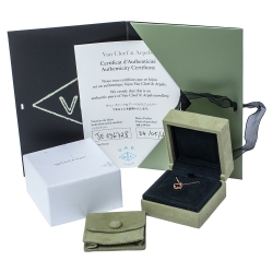 Pre Owned Van Cleef & Arpels Sweet Alhambra Carnelian 18K Rose Gold Pendant Necklace