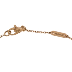 Pre Owned Van Cleef & Arpels Sweet Alhambra Carnelian 18K Rose Gold Pendant Necklace