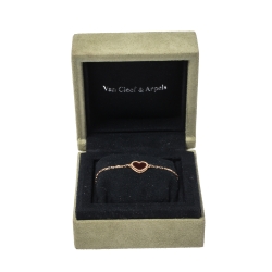 Pre Owned Van Cleef & Arpels Sweet Alhambra Carnelian 18K Rose Gold Bracelet