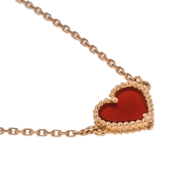 Pre Owned Van Cleef & Arpels Sweet Alhambra Carnelian 18K Rose Gold Bracelet