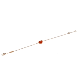 Pre Owned Van Cleef & Arpels Sweet Alhambra Carnelian 18K Rose Gold Bracelet