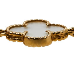 Van Cleef & Arpels Vintage Alhambra Mother of Pearl 18K Yellow Gold 5 Motifs Bracelet