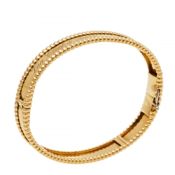 Pre Owned Van Cleef & Arpels Perlee Signature 18K Yellow Gold Bracelet S