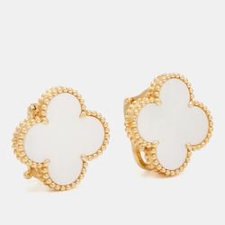 Pre Owned أقراط فان كليف آند اربلز ماجيك ألهامبراصدف وذهب أصفر عيار 18