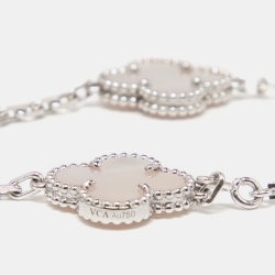 Pre Owned سوار فان كليف أند أربلز ستيشن 5 حليات فينتدج ألامبرا صدف وذهب أبيض عيار 18