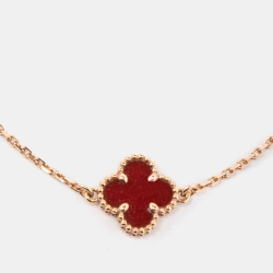 مملوكة مسبقًا Van Cleef & Arpels Sweet Alhambra 18k Rose Gold Carnelian Bracelet