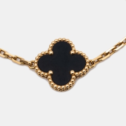 Pre Owned سوار فان كليف & آربلز فينتدج ألامبرا أونيكس بـ5حليات ذهب أصفر عيار 18 