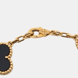 Pre Owned سوار فان كليف & آربلز فينتدج ألامبرا أونيكس بـ5حليات ذهب أصفر عيار 18 