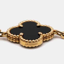 Pre Owned سوار فان كليف & آربلز فينتدج ألامبرا أونيكس بـ5حليات ذهب أصفر عيار 18 