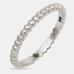 Van Cleef & Arpels Perlée Pearls of Gold 18k White Gold Small Model Ring Size 54
