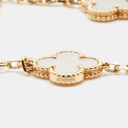 مملوكة مسبقًا Van Cleef & Arpels Vintage Alhambra Mother of Pearl 18k Yellow Gold Station Bracelet