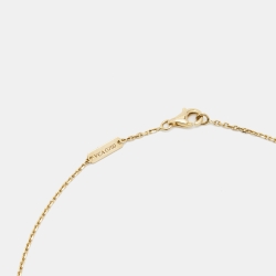 Pre Owned Van Cleef & Arpels Vintage Alhambra Mother of Pearl 18k Yellow Gold Necklace