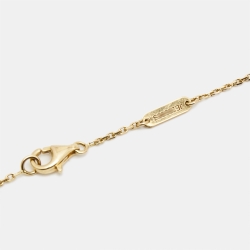 Pre Owned Van Cleef & Arpels Vintage Alhambra Onyx 18k Yellow Gold Necklace