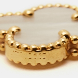 مملوكة مسبقًا سوار فان كليف أند أربلز ستيشن فينتدج ألامبرا صدف وذهب اصفر عيار 18 خمس حليات