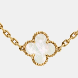 مملوكة مسبقًا سوار فان كليف أند أربلز ستيشن فينتدج ألامبرا صدف وذهب اصفر عيار 18 خمس حليات