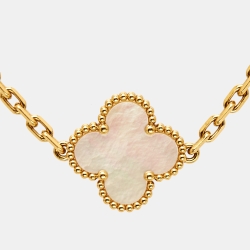 مملوكة مسبقًا سوار فان كليف أند أربلز ستيشن فينتدج ألامبرا صدف وذهب اصفر عيار 18 خمس حليات