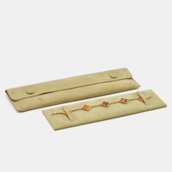Pre Owned Van Cleef & Arpels Vintage Alhambra Tiger's Eye 18k Yellow Gold 5-Motif Bracelet