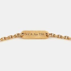 مملوكة مسبقًا Van Cleef & Arpels Vintage Alhambra Mother of Pearl 18k Yellow Gold Pendant Necklace