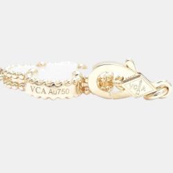 Pre Owned Van Cleef & Arpels 18K Yellow Gold and Mother of Pearl Vintage Alhambra Necklace