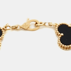 Pre Owned سوار فان كليف أند أربلز فينتدج ألامبرا عقيق ذهب أصفر عيار 18 خمسة حليات