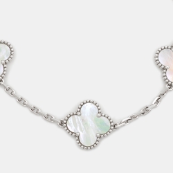 مملوكة مسبقًا سوار فان كليف أند أربلز ستيشن فينتدج ألامبرا ذهب أبيض عيار 18 وصدف 5 حليات