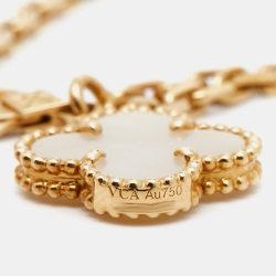 Pre Owned Van Cleef & Arpels Magic Alhambra Mother of Pearl 18k Yellow Gold 6 Motif Necklace