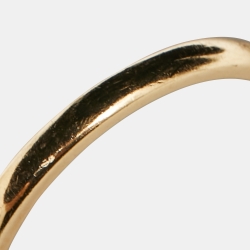 Pre Owned Van Cleef & Arpels Vintage Alhambra Diamond Mother of Pearl 18k Yellow Gold Ring Size 54