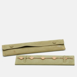 Pre Owned Van Cleef & Arpels Vintage Alhambra Textured 18k Rose Gold 5 Motif Bracelet