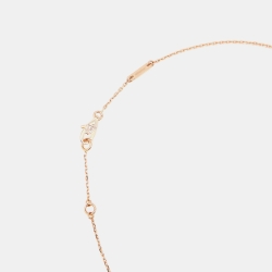 Pre Owned Van Cleef & Arpels Sweet Alhambra Carnelian 18k Rose Gold Necklace
