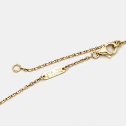 Pre Owned Van Cleef & Arpels Vintage Alhambra Tiger Eye18k Yellow Gold  Necklace 