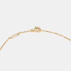 Pre Owned Van Cleef & Arpels Vintage Alhambra Mother of Pearl 18k Yellow Gold Necklace