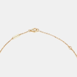 Pre Owned Van Cleef & Arpels Vintage Alhambra Mother of Pearl 18k Yellow Gold Necklace