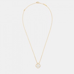 مملوكة مسبقًا Van Cleef & Arpels Vintage Alhambra Mother of Pearl 18k Yellow Gold Necklace
