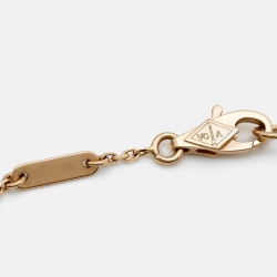 Pre Owned Van Cleef & Arpels Sweet Alhambra Carnelian 18k Rose Gold Bracelet