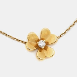 Pre Owned Van Cleef & Arpels Frivole Diamond 18k Yellow Gold Bracelet