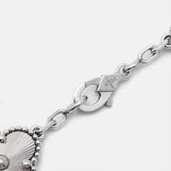 Pre Owned Van Cleef & Arpels Vintage Alhambra Guilloché 18k White Gold Bracelet
