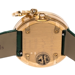 Van Cleef & Arpels Green Malachite 18K Rose Gold Diamond Charms VCARO8NR00 Women's Wristwatch 32 mm