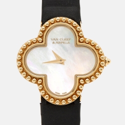 Van Cleef & Arpels Mother of Pearl Satin Alhambra VCARD22000 Women's Wristwatch 26 mm 