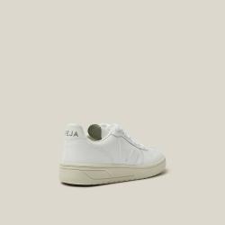 Pre Owned VEJA White V-10 Low-Top Leather Trainers Size FR 39