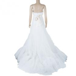 Pre Owned Vera Wang Briana Strapless Pleated Wedding Dress M
